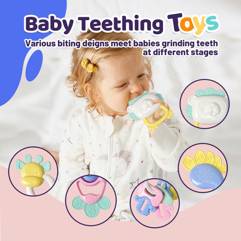 Cuterabit 13PCS Baby Rattles 0-6 Months  Baby Teething Toys with Storage Case  Infant Toys 0-3-6-12 Months  Baby Girl Toys  Best Newborn Present for Babies Boy Girl - Image 3